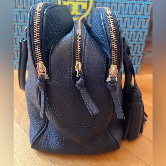 Tory Burch Navy Thea Triple-Zip Satchel - Picture 6 of 15